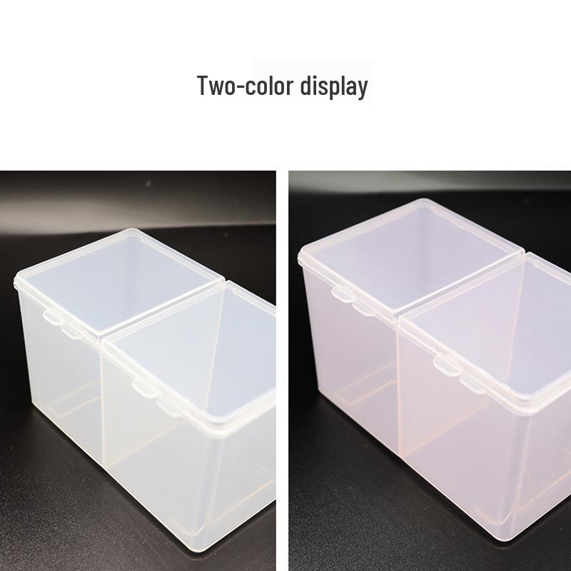 Transparent Acrylic Dual-Compartment Nail Art Storage Box for Cotton Pads and Swabs