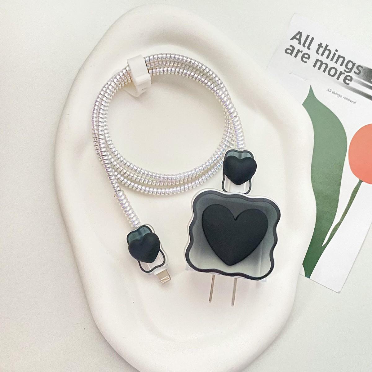 

Захисний чохол для заряджання iPhone 16 із швидкою зарядкою 20 Вт, сумісний з Apple 15 Pro Max, включає організацію кабелю для iPad 2024 headgear+wire sleeve+laser white rope чорний