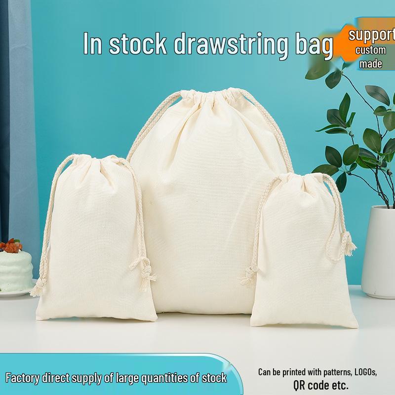 Custom Cotton Canvas Drawstring Bag for Travel and Storage