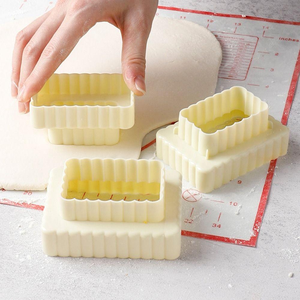 

3Pcs/Set Food Grade Material Biscuit Molds Rectangular Round Baking Styling Tools New Baking Molds Rectangle