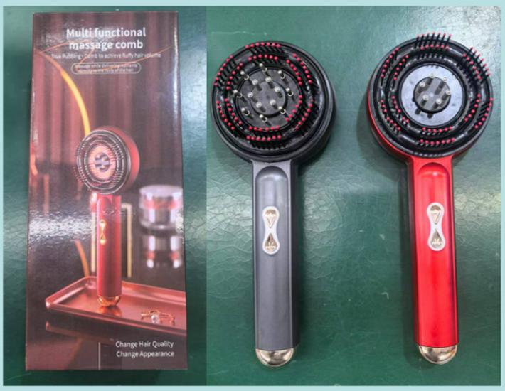 

Red Light Ion Massage Comb: Electric Microcurrent Medicine Applicator Red Color Box