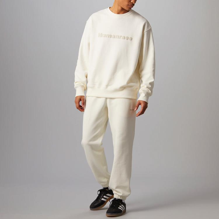 Adidas X Pharrell Williams Humanrace Basic Rundhals-Sweatshirt Off White Unisex Oberteile HK6695