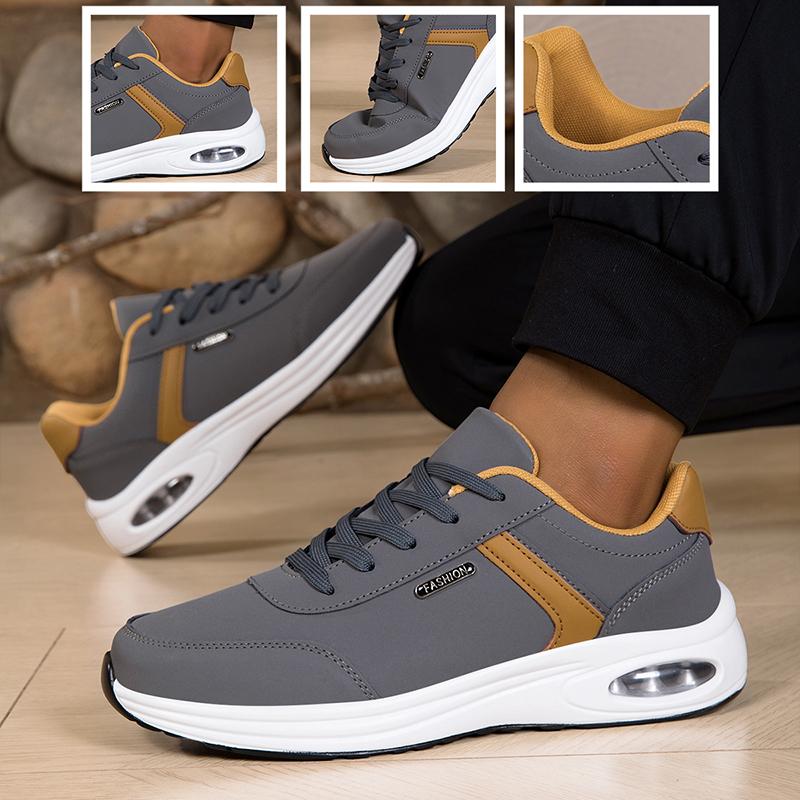 New Walking Sports Shoes Leather Waterproof Casual Sports Shoes Non-slip Shock Absorption Running Shoes Men's Tennis Shoes