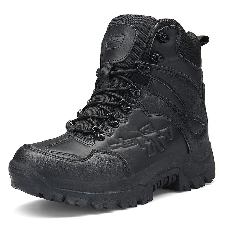 Winter Boots For Men Tactical Boots Waterproof Cow Suede Work Men‘S Ankle Boots Hiking Safety Shoes Athletic Shoes