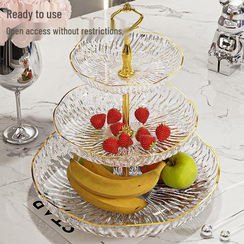 2026 Multi-Layer High-End Fruit Bowl for Home Coffee Table – Snack & Candy Display Tray