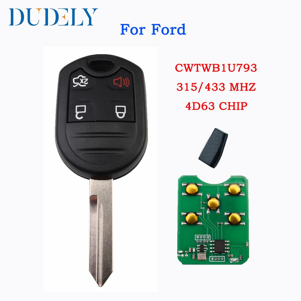 Hindley CWTWB1U793 Remote Car Key 3/4 Buttons Fob 315/433MHz 4D63 Chip For Ford Flex Explorer Taurus Mustang 2010-2013 UP