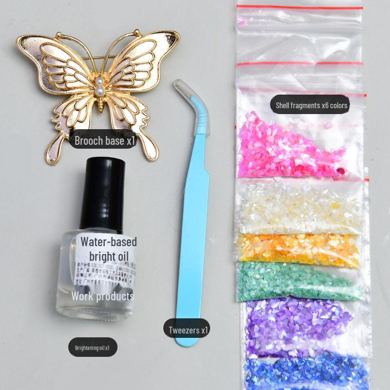 Intangible Heritage DIY Mother-of-Pearl Butterfly Brooch Hairpin Kit
