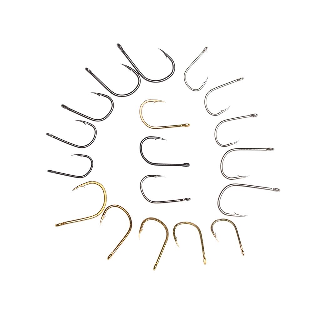 100Pcs 1 Box High Quality 3# - 12# Carbon Steel Fishook Fish Bait Fishing Hooks Durable Head