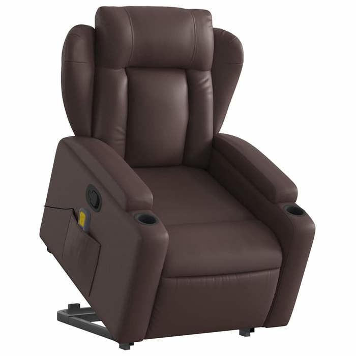 VidaXL Reclining Massage Armchair Brown Faux Leather 3204553