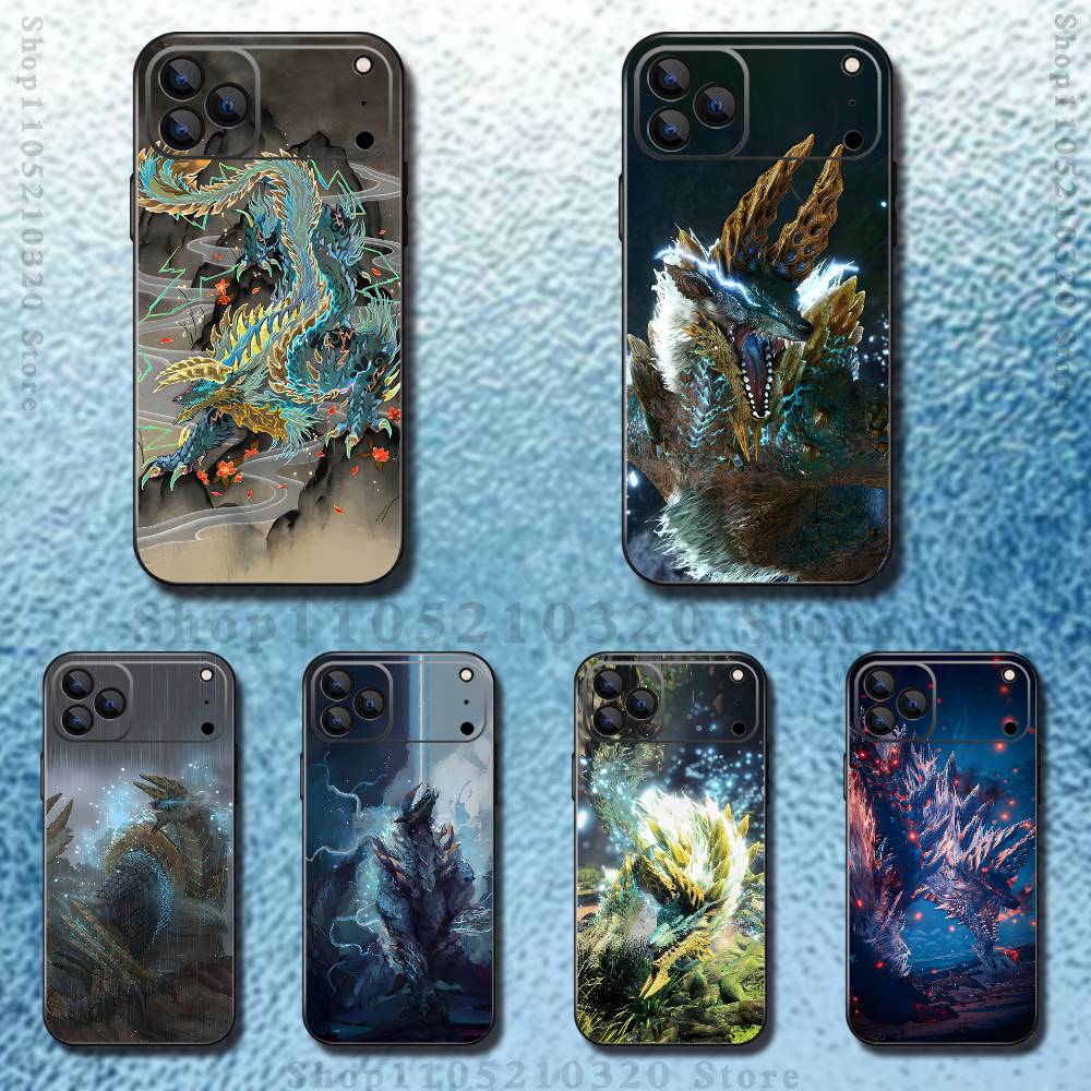 Monster Z-Zinogre Hunter Phone Case For iPhone 17,16,15,14,13,12,11,Pro,Max,Plus,E,Air,Mini Protective Black Cover