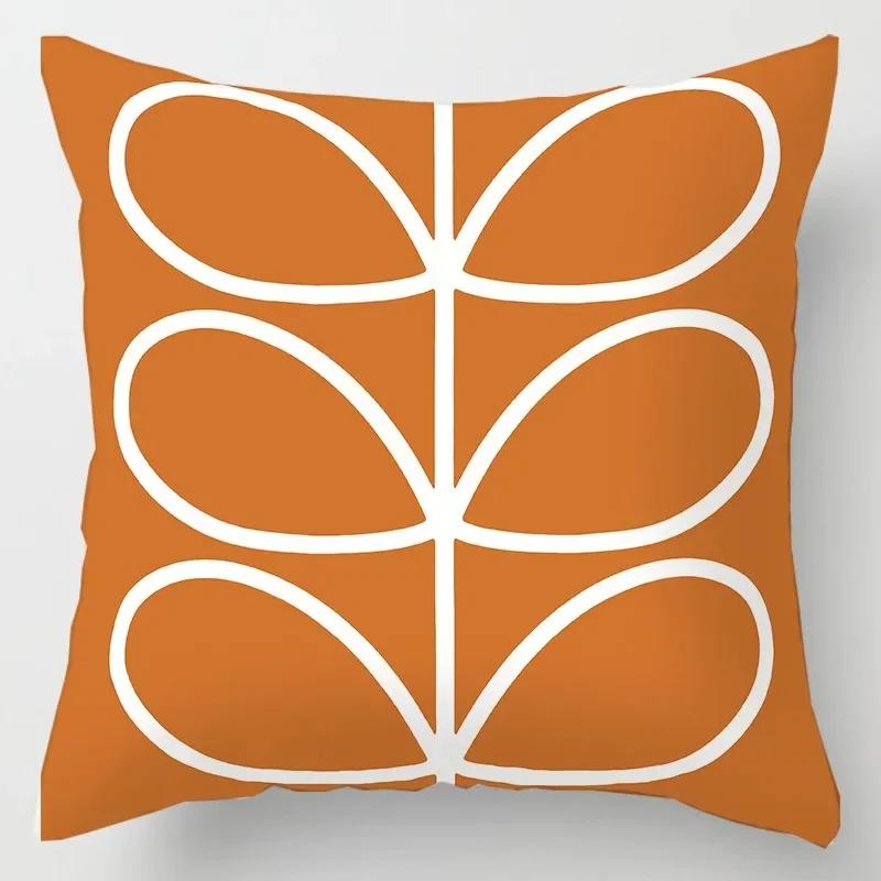Fashionable Luxury Home Decoration Geometric Lines Abstract Style Ginkgo Leaf Print Pillow Cover Office Chair Cushion Cover
