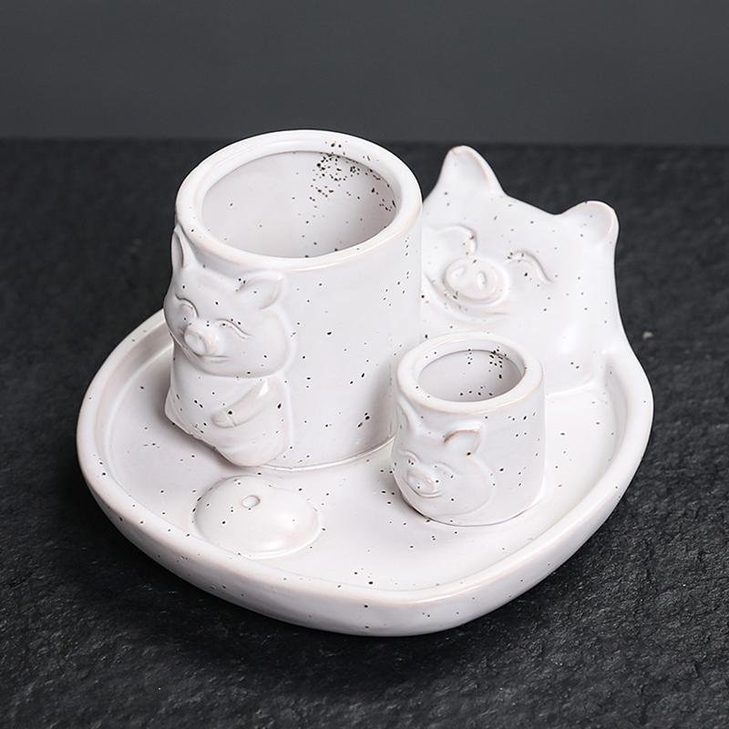 1PC Burner Home Decoration Ceramic For Meditation Piggy Shapes Meditation Sage Holder Living Room Multiple Options Available