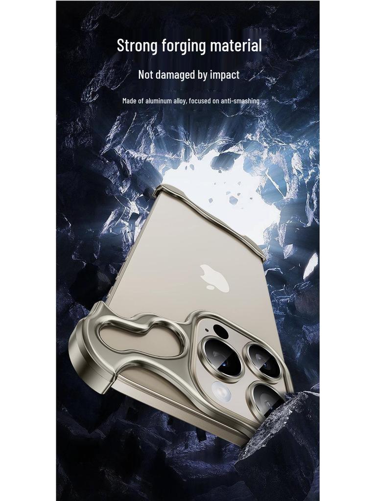 iPhone 16 Pro Max Metal Frame Case with 15 Lens Film, No Back Panel