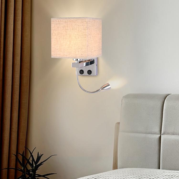 USB Charging European Style LED Wall Lamp for Indoor Use - Ideal for Hotels and Bedrooms