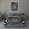Spiral black-and-white. Bedding Duvet cover sets Duvet covers Pillowcases gifts (1 * Duvet Cover 2 * Pillowcases, without duvet insert)