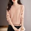 Pullover Sweater, Casual Long Sleeve Half Turtleneck Top for Fall & Winter, Women's Plus Size Clothing
