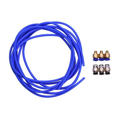 3pcs Blue PTFE Tube Hose Pipe 1 Meter with 3pcs PC4 M6 Pneumatic Fittings 3pcs PC4 01 Fittings Connectors for 3D