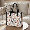 Autumn Witch Pattern Tote Bag Casual Portable Handbag for Halloween Daily Use