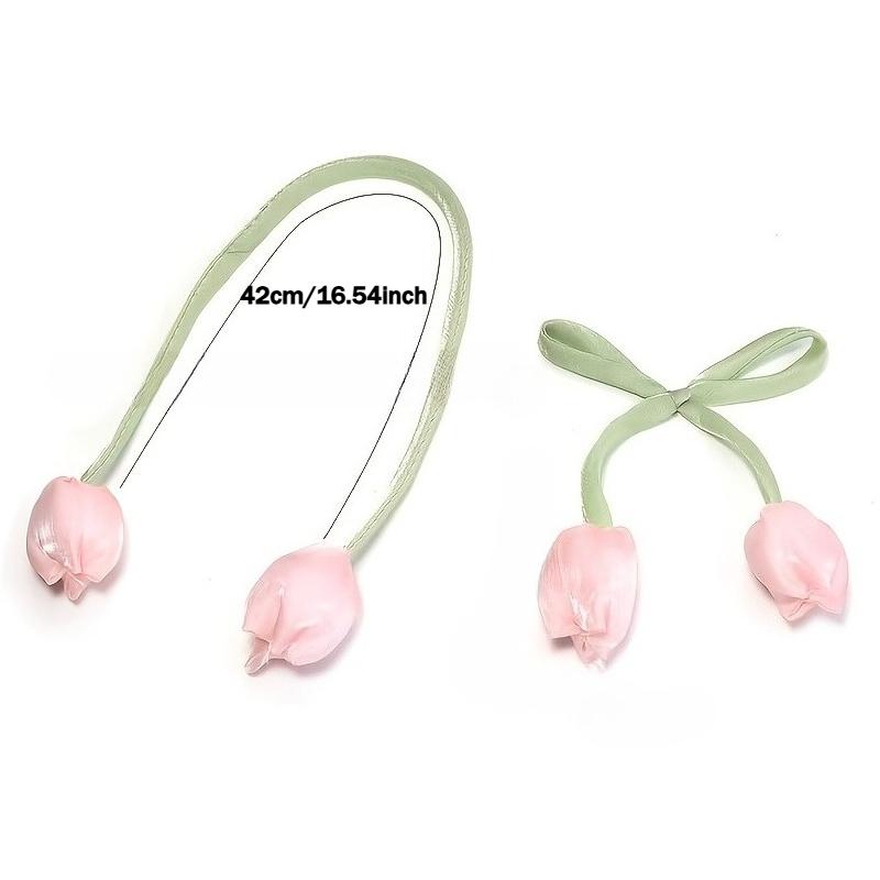 20 Tulip Ribbon, Simulated Flower Bow Ribbon, Hairpin Jewelry Additions, Clothing Bag Belt Additions, For Gift Packaging