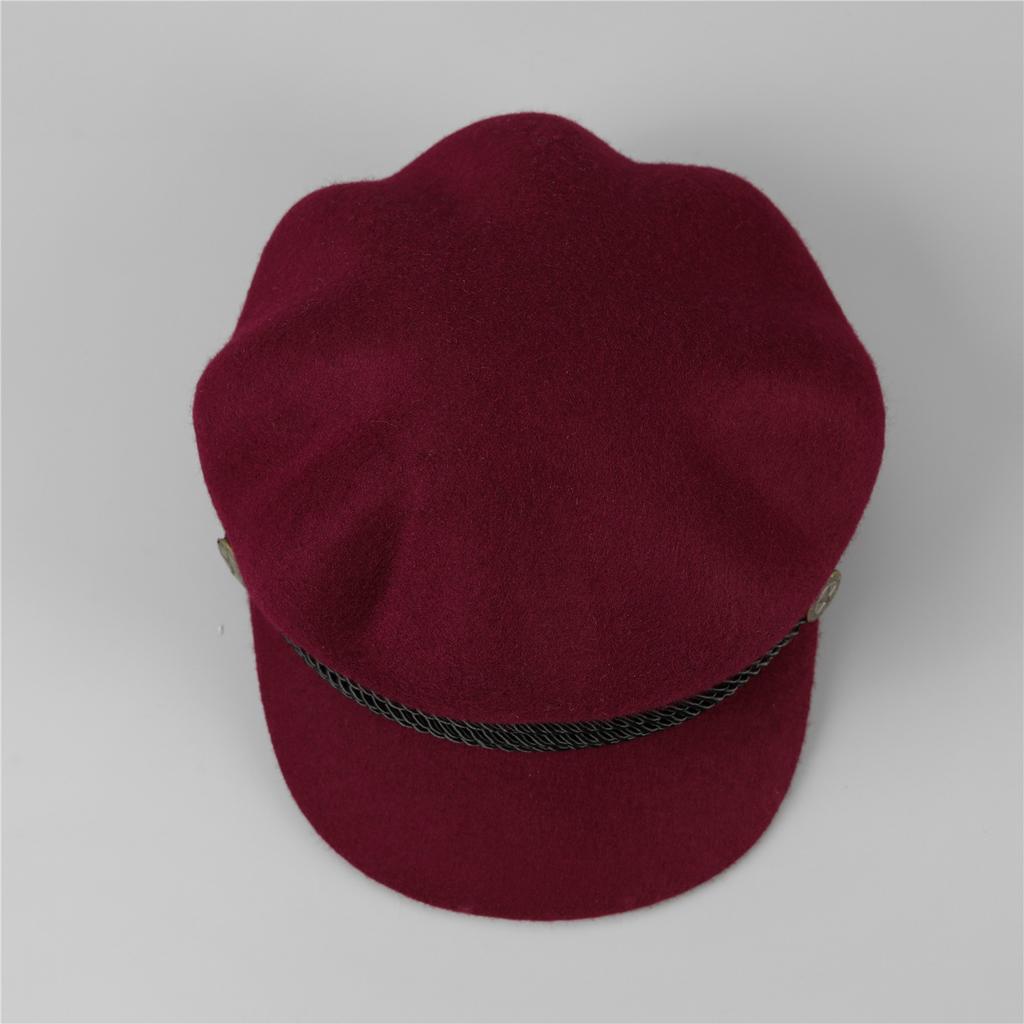 New fashion wool beret women's autumn and winter hat foreign gas cap adjustable versatile mother octagonal hat