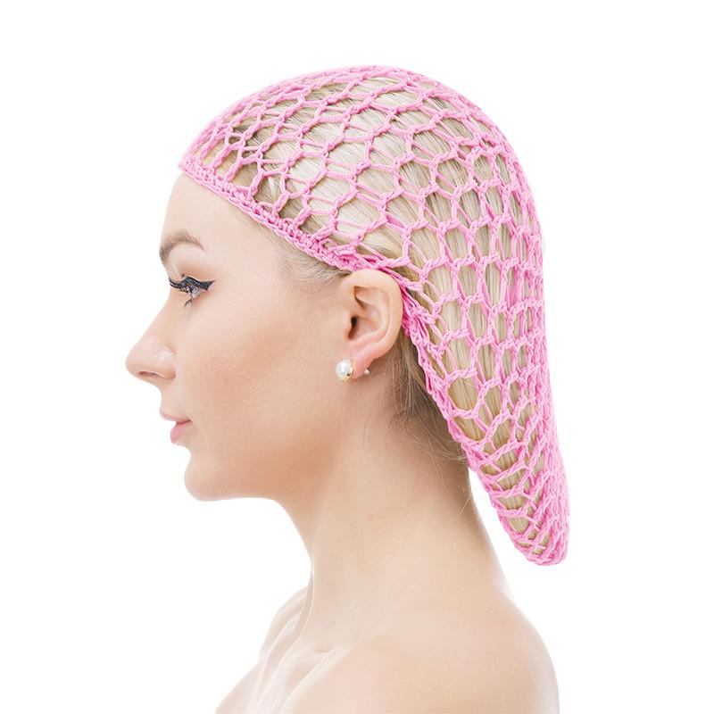 New Women's Handmade Crochet Hairnet Snood Cap Elastic Band Mesh Head Cover Hair Net Wrap Nylon Sleeping Caps Beauty Hair Net