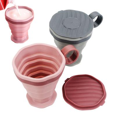 Tazza da Viaggio Pieghevole in Silicone con Coperchio 220ml Tazza per Collutorio Lavabile in Lavastoviglie Portatile a Prova di Perdite Tazza per Caffè Tè per Campeggio Escursionismo Ufficio