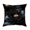 Black Flowers Cushion Pillowcase Printed Polyester 45X45Cm Throw Pillowcover Decorative Sofa Cushion Pillowslip Home Decor