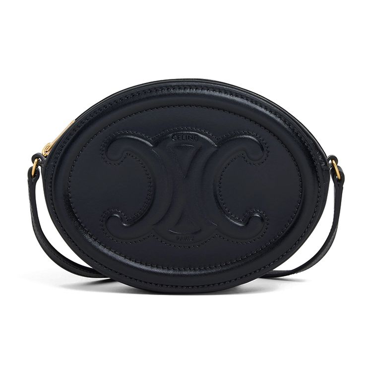 

Celine Cuir Triomphe Oval Relief Smooth Calfskin Mooncake Bag Wallet Shoulder Crossbody Bag Small Women Bags Black 10I703DPQ-38NO Basic Set (Bag+Dust Bag)