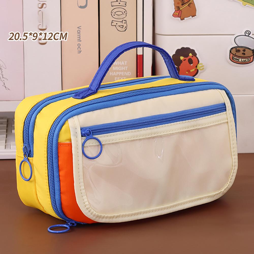 

Large capacity retro pencil case with high-end feel for students during the back to school season, dirt resistant stationery box білий