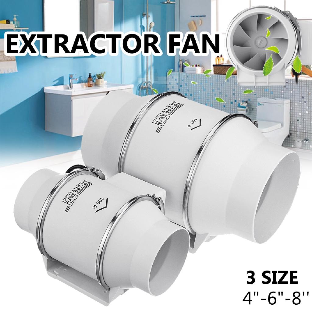 4"6"8" Ventilator Bathroom Removal Ventilate Air Kitchen Pressure Boost Fan Wall Window Toilet Mountable Exhaust Fan
