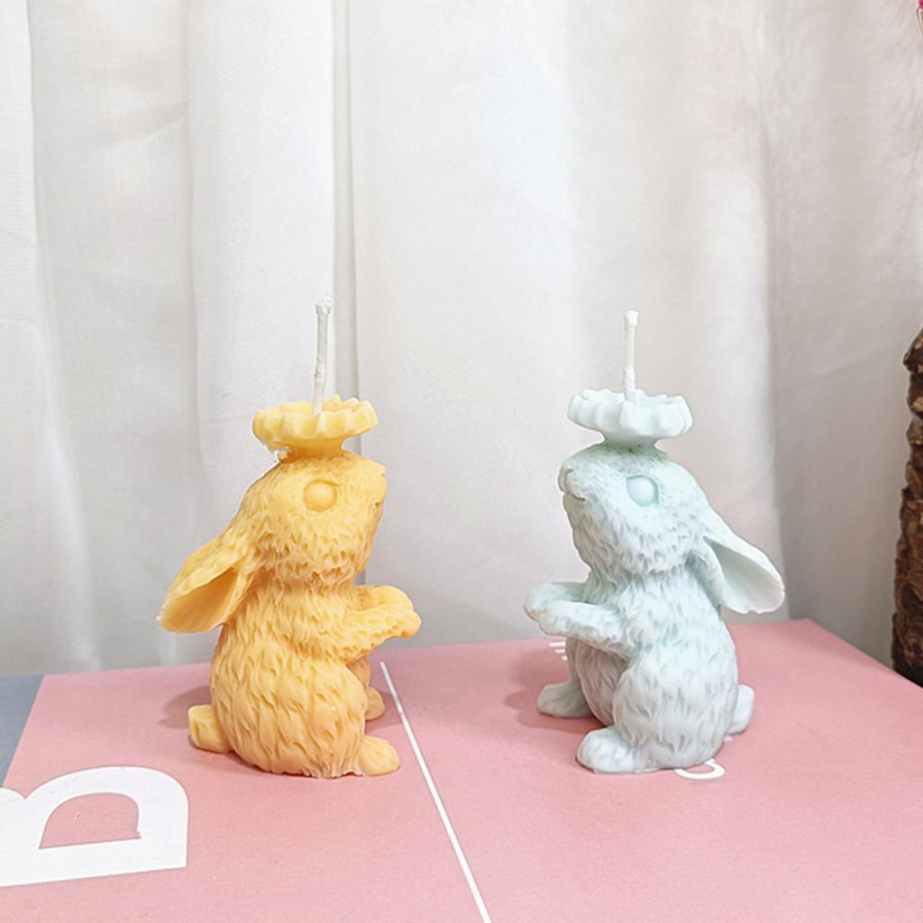 Bunny Candle Molds Rabbit Candle Mold for DIY Candle Soap Home Decor Birthday Gift Non Stick Easy To Demold