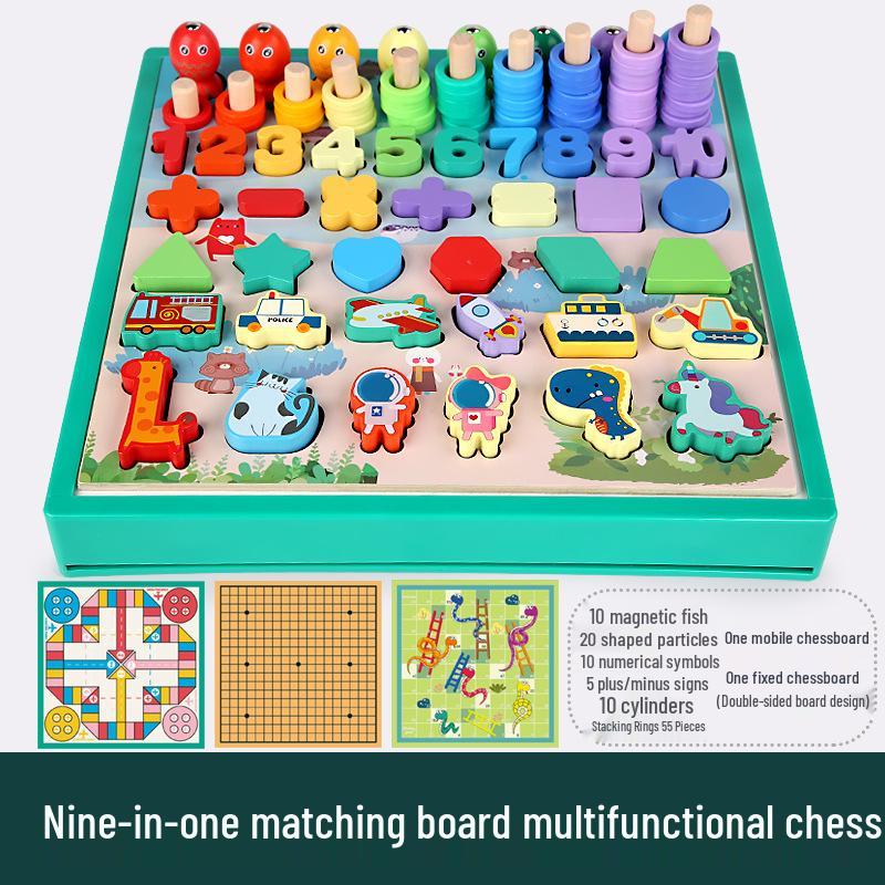 Children s 9-in-1 Wooden Matching Board | Educational & Interactive Toy