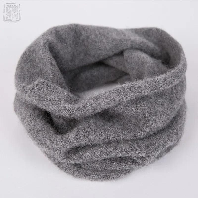 Damen Schlauchschal Wolle Halsring Herren Nackenwärmer Kaninchenhaar Stulpe Kaminschal Kaninchen Kaschmir Weich Gestrickt Accessoires Unisex