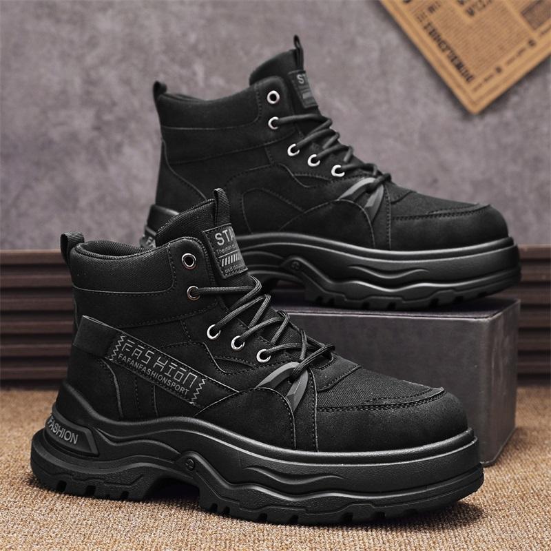 Nová móda Podzim a zima Pánské vysoké boty Martin Studenti Muži Chlapci Trendy Pracovní obuv Měkká podešev Ochrana práce Martin Tenisky