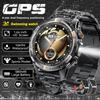 New Adventure GPS Map Navigation Smart Watch AMOLED Screen 10ATM Waterproof Clock Compass Flashlight BT Call Smartwatch Men