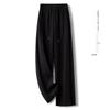 Elegant Gray High-Waisted Wide-Leg Pants for Women - Autumn 2025 Collection, Loose Fit, Floor-Length Casual Straight-Leg Design