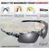 Polarized Sunglasses for Outdoor and TR90 UV Sports, Men's Women's, Wrap-around Style, Cycling, Frame, Protection.