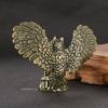 Vintage Solid Brass Owl Figurine Miniature Tea Pet Arts Crafts Desktop Small Ornament Animal Home Desk Decoration Accessories