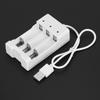 A03 White ABS Eco Friendly High Temperature Resistance 3 Slot USB Charger Charging for Aa AAA Battery