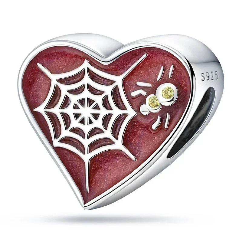 Authentic Original Copper Metal Halloween Perfect Gift Black Cat Spider Skull Pumpkin Ghost Bead Components Charm Bead Components Designed For Pan