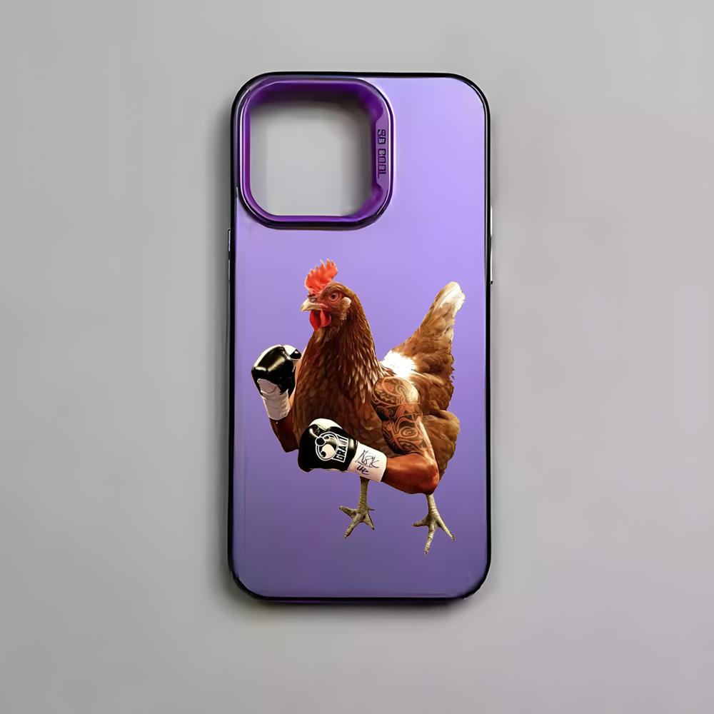 Lustige kämpfende Ente Hühnchen Handyhülle Für iPhone 17 16 15 14 13 12 11 Pro Max Air Bunt Matt Laser Aurora Stoßfeste Hülle