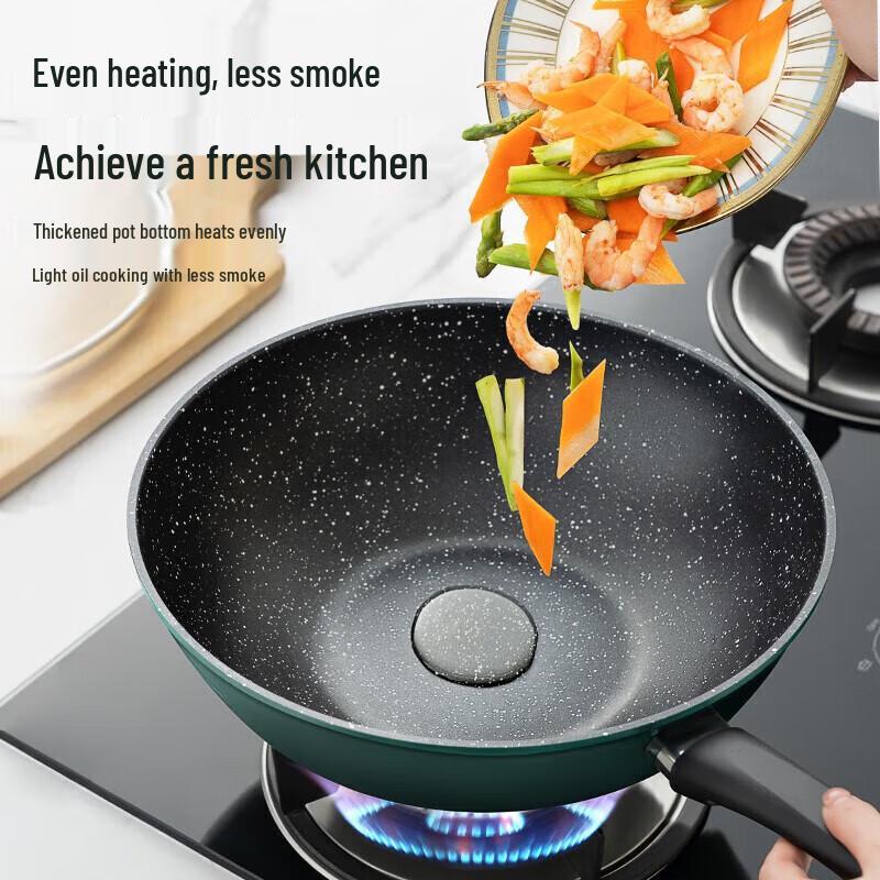 Aishida 32cm Maifan Stone Non-stick Wok