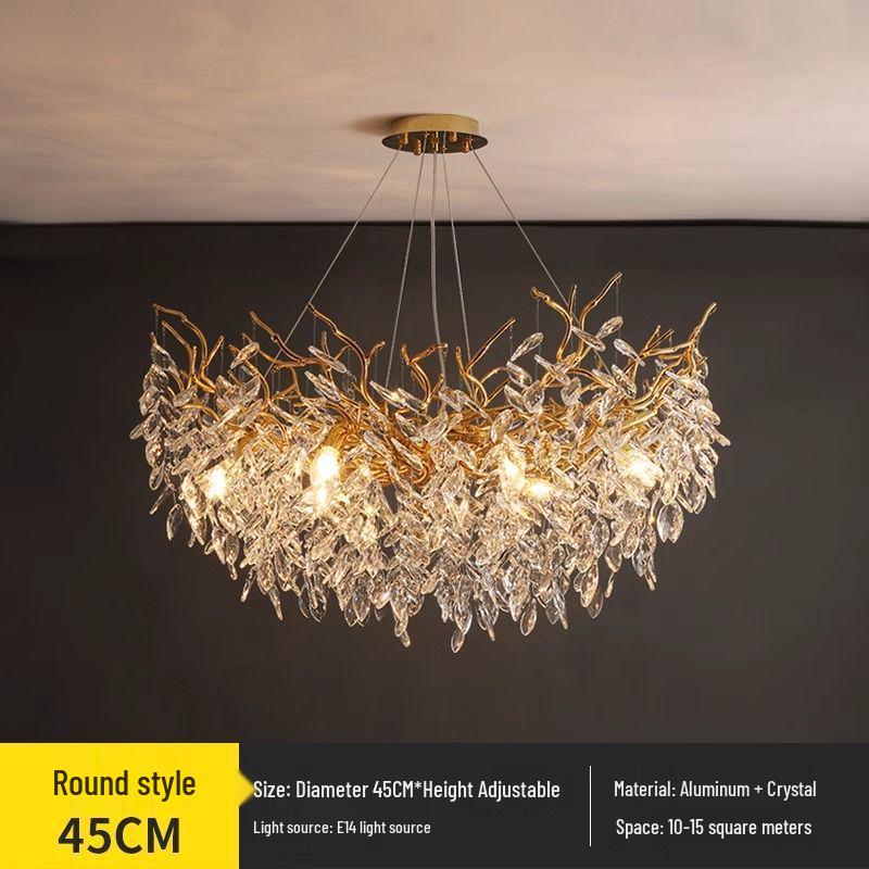 Elegant French Crystal Chandelier for Grand Duplex Living Room