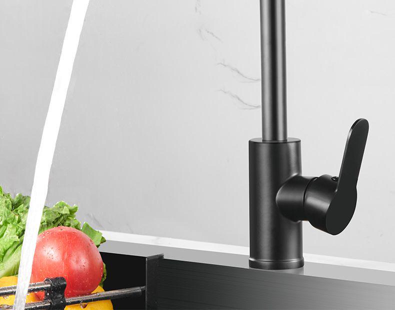 All-Copper Pull-Out Kitchen Faucet with Hot/Cold Switch - Splash-Proof Vegetable Basin Sink