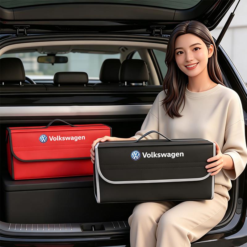 VW Car Internal accessories Trunk Organizer Box Large Capacity For VW GTI Polo Golf MK6 Passat B6 B7 Tiguan Arteon Jetta ID.3 CC zf8