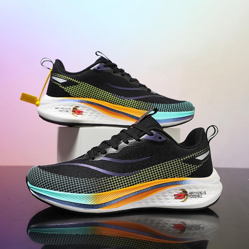 

Весенне-осенние мужские новые кроссовки для бега на открытом воздухе и для отдыха, в стиле колор-блок, парные, для путешествий, светящиеся ночью 45 чёрный