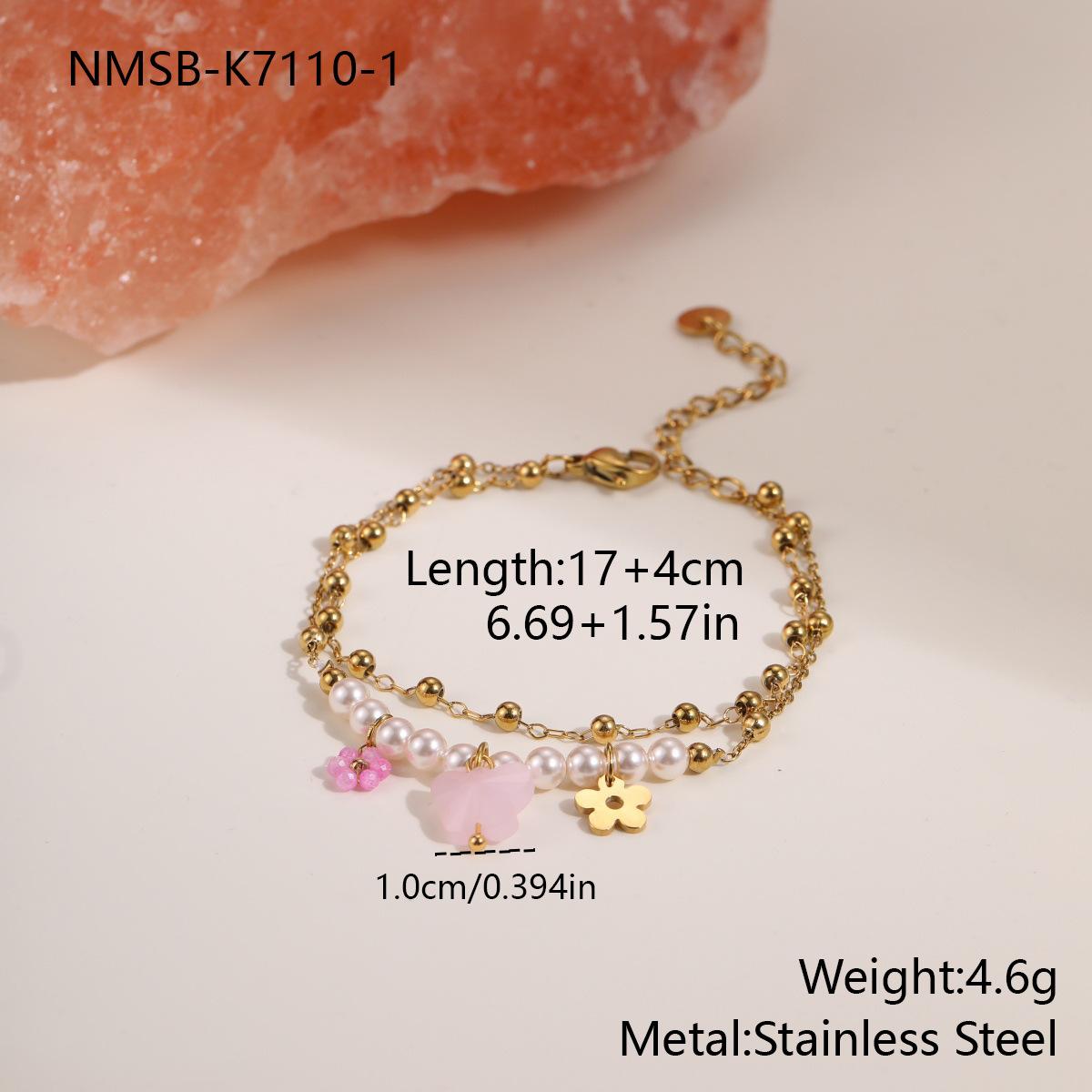 GEMCHIC Women s Bohemian Natural Stone Beaded Bracelet 18K Gold Chain Thin Vintage Bracelet