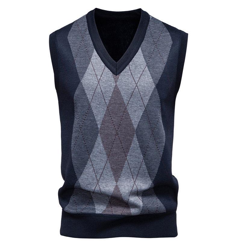 Men's Warm Knit Sweater Vest, Sleeveless Slim Fit for Fall and Winter Daily Wear
