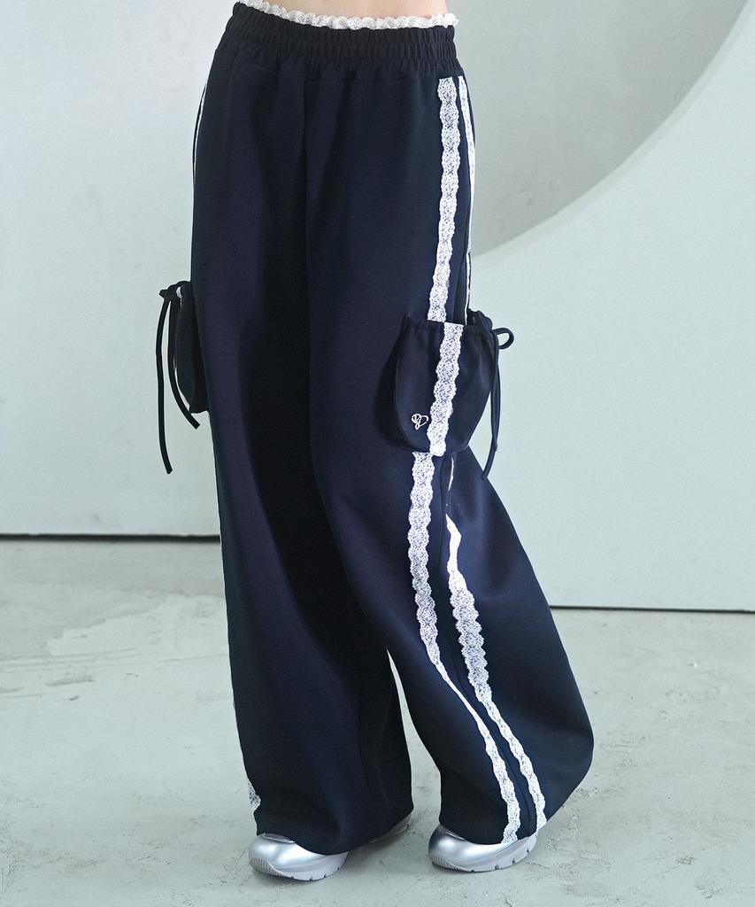 VIVACIOUS Jenny Lace Track Wide Pants - 4Col