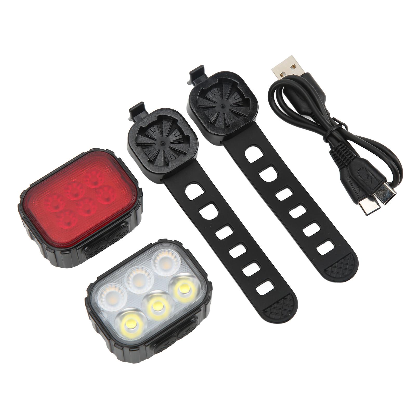 Bike Light Set High Brightness Rechargeable Front and Rear Bike Light IP65 Waterproof Headlight Taillight Combo